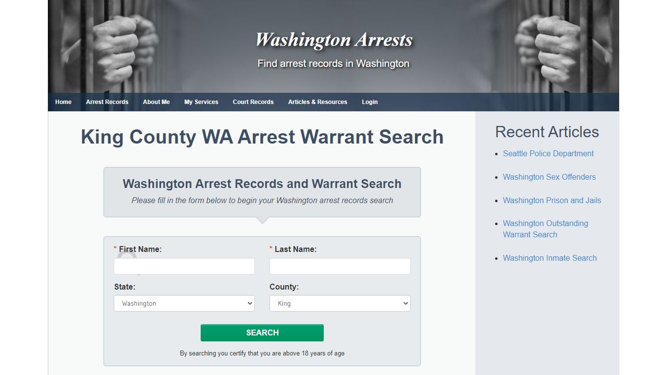 King County WA Arrest Warrant Search - Washington Arrests